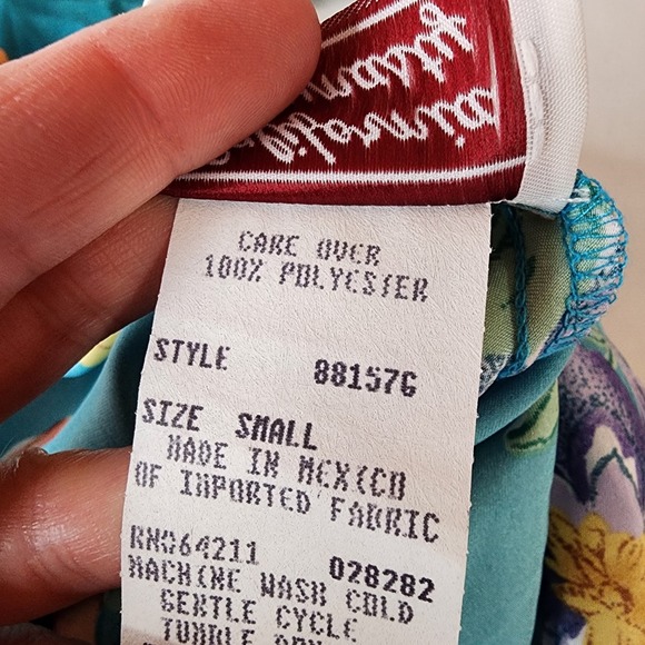 Vintage California Dynasty Satin Slip Dress Small Festival Fairy Floral Boho NWT - Picture 9 of 10